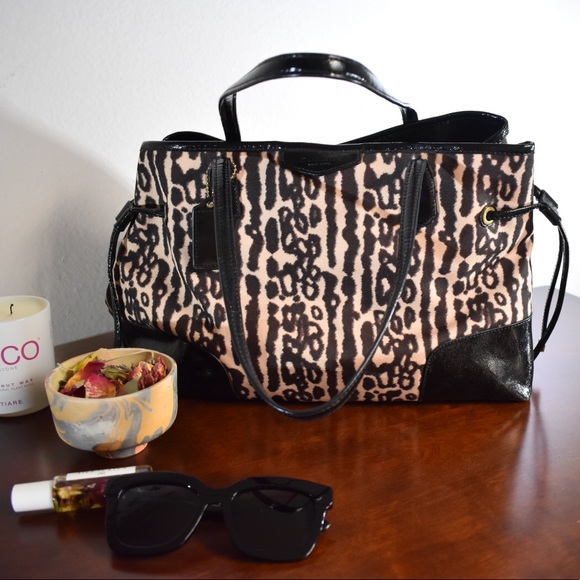 Coach Leopard Print Drawstring Shoulder Bag - Picture 5 of 8